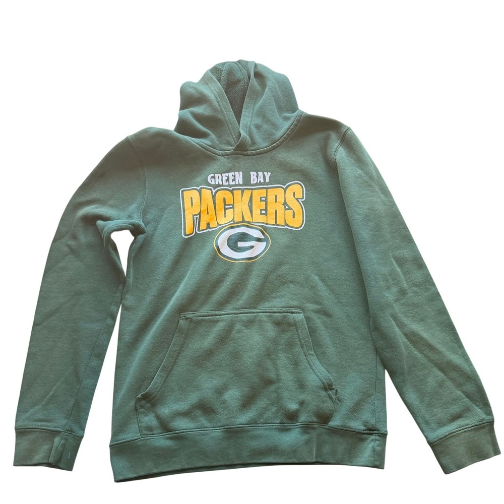 NFL Green Bay‎ Packers Youth Pullover Hoodie Green Large Sweatshirt 14/16
